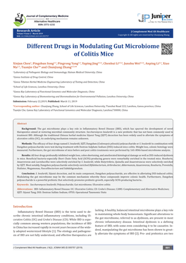 Different Drugs in Modulating Gut Microbiome of Colitis Mice