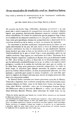 Areas Musicales De Tradición Oral En América Latina