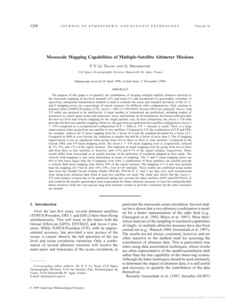 Mesoscale Mapping Capabilities of Multiple-Satellite Altimeter Missions