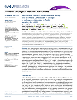 Contribution of Changes in Anthropogenic Aerosol to Arctic