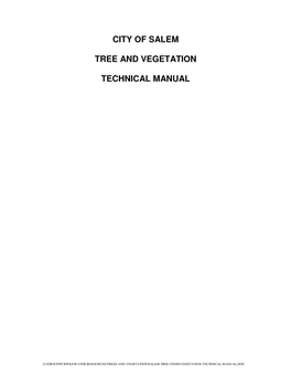 Tree Vegetation Technical Manual