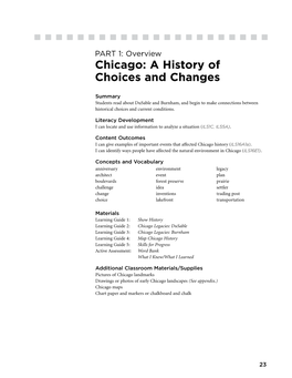 Chicago: a History of Choices and Changes