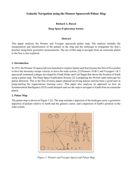 Galactic Navigation Using the Pioneer Spacecraft Pulsar Map