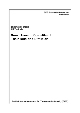 Small Arms in Somaliland: Their Role and Diffusion