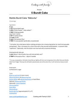 5 Bundt Cake