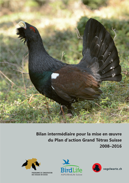 Bilan Intermédiaire Pour La Mise En Œuvre Du Plan D'action Grand Tétras Suisse 2008–2016