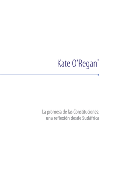 Kate O'regan La Promesa De Las Constituciones