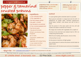 Pepper & Tamarind Crusted Prawns