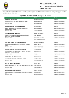 Nota Informativa N.: 08/2019-2020/Ca/A.F