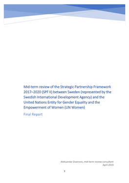 Mid-Term Review of the Strategic Partnership Framework 2017–2020