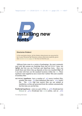 Binstalling New Fonts