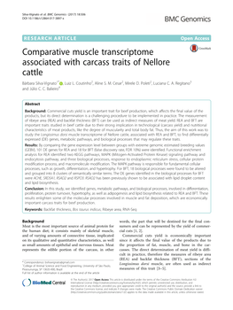 Comparative Muscle Transcriptome Associated with Carcass Traits of Nellore Cattle Bárbara Silva-Vignato1* , Luiz L