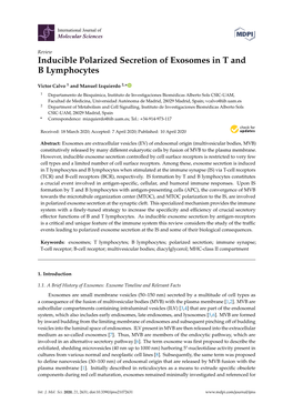 Inducible Polarized Secretion of Exosomes in T and B Lymphocytes