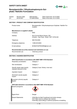 Benzylpenicillin / Dihydrostreptomycin Sul- Phate / Nafcillin Formulation