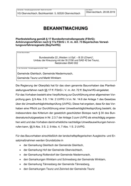 Bekanntmachung