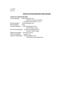 Lithostratigraphic Unit