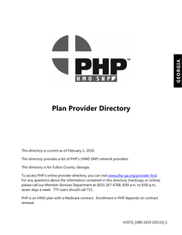 Plan Provider Directory