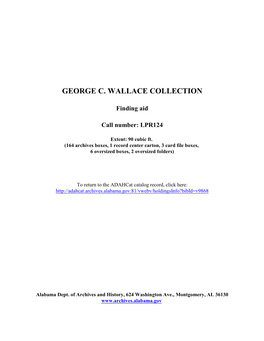 George C. Wallace Collection
