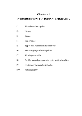 1 Introduction to Indian Epigraphy