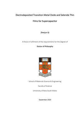 Electrodeposited Transition Metal Oxide and Selenide Thin