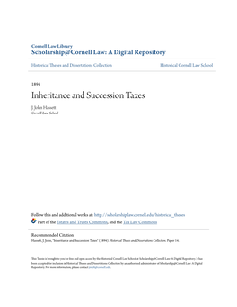 Inheritance and Succession Taxes J