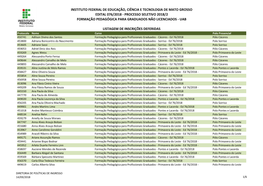 Edital 076/2018 - Processo Seletivo 2018/2 Formação Pedagógica Para Graduados Não Licenciados - Uab