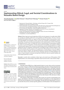 Implementing Ethical, Legal, and Societal Considerations in Wearable Robot Design