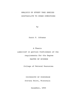 Analysis of Street Tree Species Adaptability To