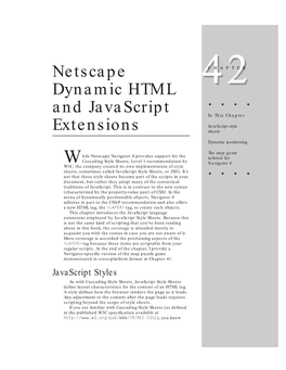 Netscape Dynamic HTML and Javascript Extensions 877