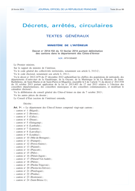 JOURNAL OFFICIEL DE LA RÉPUBLIQUE FRANÇAISE Texte 25 Sur 99