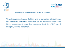 Concours Communs 2021 Post-Bac