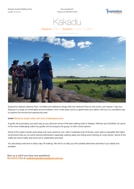 Kakadu 7 Day Itinerary