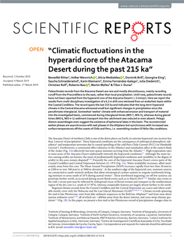 Climatic Fluctuations in the Hyperarid Core of the Atacama Desert