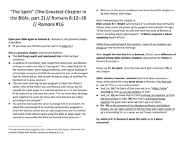 “The Spirit” (The Greatest Chapter in the Bible, Part 2) // Romans 8:12–18