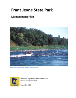 Franz Jevne State Park Management Plan