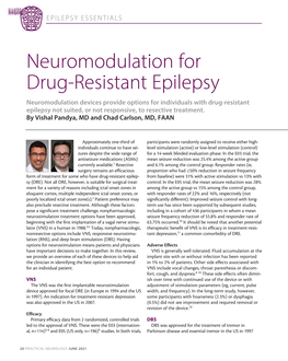Neuromodulation for Drug-Resistant Epilepsy