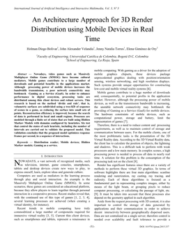 An Architecture Approach for 3D Render Distribution Using Mobile Devices in Real Time