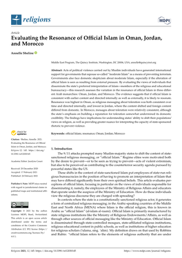 Evaluating the Resonance of Official Islam in Oman, Jordan, and Morocco