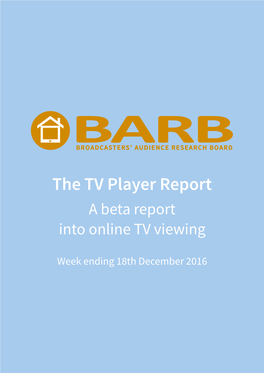 The TV Player Report a Beta Report Into Online TV Viewing