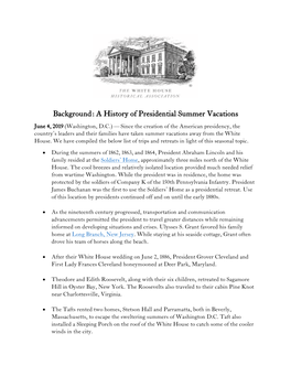 A History of Presidential Summer Vacations