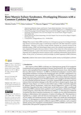 Bone Marrow Failure Syndromes, Overlapping Diseases with a Common Cytokine Signature