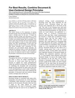 For Best Results, Combine Document & User-Centered Design Principles