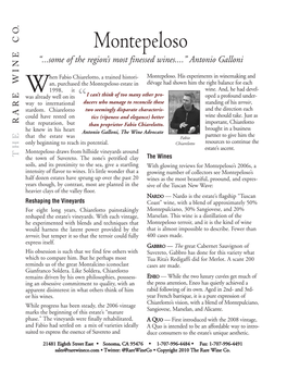 Montepeloso E “...Some of the Region’S Most Finessed Wines....” Antonio Galloni N