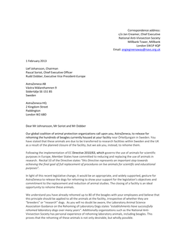 C/O Jan Creamer, Chief Executive National Anti-Vivisection Society Millbank Tower, Millbank London SW1P 4QP Email: Angiegreenaway@Navs.Org.Uk