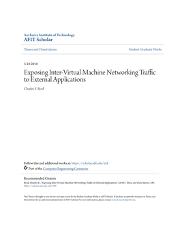 Exposing Inter-Virtual Machine Networking Traffic to External Applications Charles E