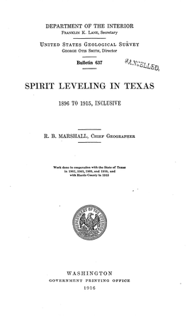 Spirit Leveling in Texas