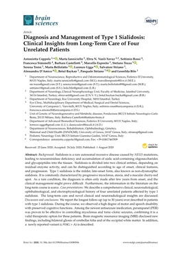 Diagnosis and Management of Type 1 Sialidosis: Clinical Insights from Long-Term Care of Four Unrelated Patients