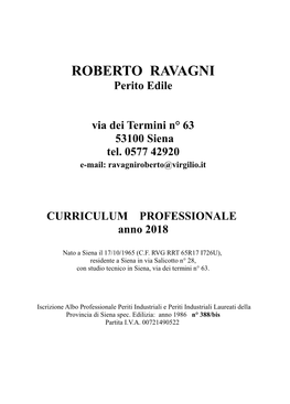 ROBERTO RAVAGNI Perito Edile