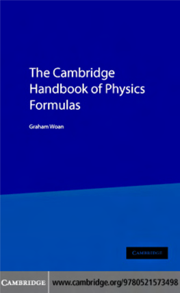 The Cambridge Handbook of Physics Formulas