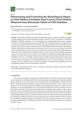 Determining and Evaluating the Hydrological Signal in Polar Motion Excitation from Gravity Field Models Obtained from Kinematic Orbits of LEO Satellites